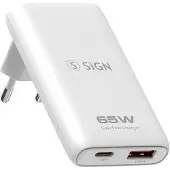 Sign GaN Ultra Slim Ladegerät, faltbar, 65 W - Weiß