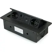 Emuca Multistecker Atom 26, 225x111mm, 2 Schuko-Stecker, 1 USB Typ A, 1 USB Typ