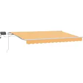Syfax Manuelle Markise mit Solar-LED 5 x 3 m Sand 100% Polyester