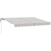 Syfax Ausziehbare Markise Hellgrau und Weiß 600 x 350 cm
