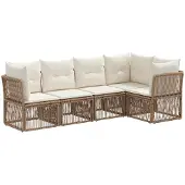 Syfax Gartensofa-set 5 stk. Beige Poly-Rattan