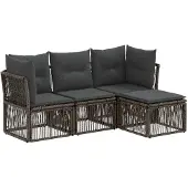 Syfax Gartensofa-set 4 stk. Grau Poly-Rattan