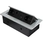 Emuca Multistecker Atom 26, 225x111mm, 2 Schuko-Stecker, 1 USB Typ A, 1 USB Typ