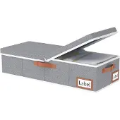 OEM Graue Bettbox 60x30x15cm mit Deckel und Griffen