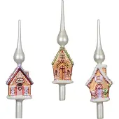 Christmas Decoration Christbaumspitze Glas Lebkuchenhaus 31cm 1 Stück sortiert Weiß / Bunt