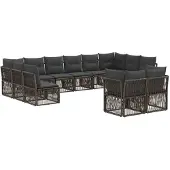 Syfax Gartensofa-set 12 stk. Grau Poly-Rattan