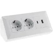 Chilitec 2-fach Steckdosenblock USB-A+C weiß 250V/ 16A Aufbaumontage USB 3,1A PD