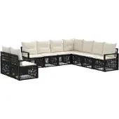 Syfax Gartensofa-set 9 stk. Schwarz Poly-Rattan
