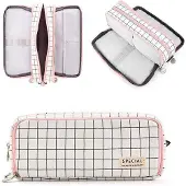 OEM Rosa Latex Etui mit 3 Fächern groß für Mädchen und Jungen