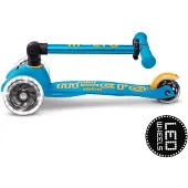 Micro Kinderroller Mini Deluxe faltbar LED Ocean Blue Scooter