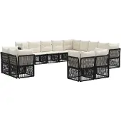 Syfax Gartensofa-set 13 stk. Schwarz Poly-Rattan