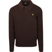 Lyle & Scott Longsleeve Poloshirt Lammwolle Braun