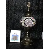 Halay Handgemachte türkische Stimmungslampe mehrfarbig mit farbiger Mosaik-Nachtlampe Orientalische Märchentischlampe