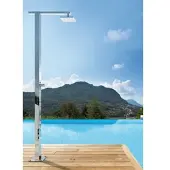 Fontealta Pooldusche SQUARE Q86.T,Anschluss: Außenwasserversorgung, Beschichtung: gebürstet