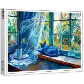 Raxxa Premium-Puzzle "Cat is Sleeping on Window Ledge", 1000 Teile