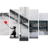 Giallobus Banksy - Rotes Ballonmädchen - 140L x 100B cm - MDF-Holz