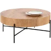 Feldmann-Wohnen Couchtisch Brooklyn Wohnzimmertisch Größe wählbar Eiche Natur schwarz