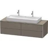 Duravit XSquare Konsolenwaschtischunterbau wandhängend, 4 Schubkästen, 1400x400x548mm, XS4915M9090, Farbe: Flannel Grey Seidenmatt Lack