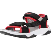 SKECHERS Sandale "TREAD SEEKER", Jungen, Gr. 35, schwarz (schwarz, rot), Textil, kontrastfarbene Details, Schuhe Sandale, Sommerschuh mit Klettverschluss, Größenschablone zum Download