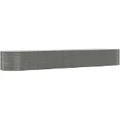 Syfax Hochbeet Grau 554x100x68 cm Pulverbeschichteter Stahl