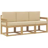 Syfax Outdoor-Sofagarnitur 3 stk. White and Beige 189.5 x 63 x 73 cm