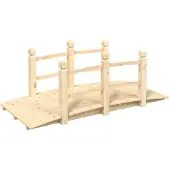 Syfax Gartenbrücke mit Geländer 150x67x56 cm Massivholz Fichte