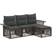 Syfax Gartensofa-set 4 stk. Grau Poly-Rattan