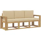 Syfax Outdoor-Sofagarnitur 3 stk. White and Beige 197.5 x 63 x 73 cm