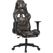 Syfax Gaming-Stuhl mit Massage & Fußstütze Schwarz Camouflage Stoff