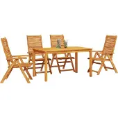 vidaXL Garten Essgruppe 5 stk. Braun Massivholz Akazie