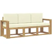 Syfax Outdoor-Sofagarnitur 3 stk. White and Cream 197.5 x 63 x 73 cm