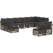 Syfax Gartensofa-set 12 stk. Grau Poly-Rattan
