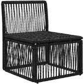 vidaXL Armfreies Sofa Schwarz Poly-Rattan