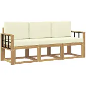 Syfax Outdoor-Sofagarnitur 3 stk. White and Cream 189.5 x 63 x 73 cm