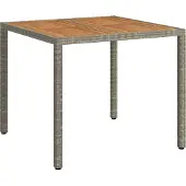 Syfax Gartentisch Grau 90 x 90 x 75 cm Poly-Rattan