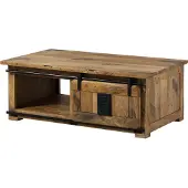 MASSIVMOEBEL24.DE Couchtisch Mango 120x70x45 natur lackiert RAILWAY #1007