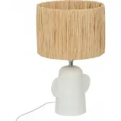 Atmosphera Keramische Tischlampe mit Schirm RAIA, 42 cm