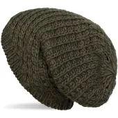 StyleBREAKER Strickmütze "Grobstrick Beanie Mütze", Herren, grün (oliv), Obermaterial: 10% Viskose CV. 80% Polyacryl PAN. 10% Wolle WO., Modisch, Mützen Strickmütze
