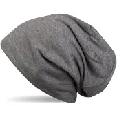 StyleBREAKER Beanie "Unifarbene Beanie Mütze mit Fleece", Herren, grau (dunkelgrau meliert), 50% Viskose CV. 50% Polyester PES., Modisch, Mützen Beanie