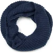 StyleBREAKER Loop "Strick Loop Wellenmuster", Damen, blau (dunkelblau), Obermaterial: 100% Polyacryl PAN., Modisch, Modetücher Loop