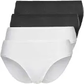 Sassa Minislip "4er Sparpack Slip Mini CASUAL COMFORT", Damen, Gr. 48, bunt (schwarz weiß), Stoff, Obermaterial: 95% Baumwolle CO. 5% Elasthan EL., Unterhosen Minislip
