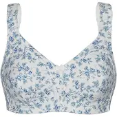 Susa Bügelloser BH "BH ohne Bügel Prints", Damen, Gr. 115, Cup E, blau (blau, flowers), Obermaterial: 92% Baumwolle CO. 6% Polyamid PA. 2% Elasthan EL., BHs Bügelloser BH
