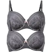 Anita 2er Pack Bügel BH Fleur Anthrazit anthrazit
