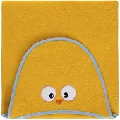 Egeria Kapuzenhandtuch "OWL", gelb, B:70cm L:100cm, Frottier, Baumwolle, Handtücher, Kapuzenhandtuch, mit Eulen Applikation