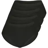 Sassa Midislip "4er Sparpack Slip Midi LOVELY SKIN", Damen, Gr. 50, schwarz (schwarz schwarz), Obermaterial: 95% Modal CMD. 5% Elasthan EL., Unterhosen Midislip