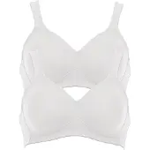 Anita Bügelloser BH "BH ohne Bügel Twin", Damen, Gr. 70, Cup F, weiß (weiß weiß), Stoff, Obermaterial: 70% Polyamid PA. 30% Elasthan EL., BHs Bügelloser BH