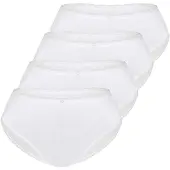 Sassa Slip "4er Sparpack Slip STRIPE RANGE", Damen, Gr. 38, weiß (weiß weiß), Obermaterial: 95% Viskose CV. 5% Elasthan EL., Unterhosen Slip