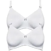 Susa Bügelloser BH "2er Pack BH ohne Bügel Topsy", Damen, Gr. 95, Cup E, weiß (weiß weiß), Obermaterial: 82% Polyamid PA. 18% Elasthan EL., BHs Bügelloser BH