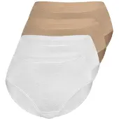 Sassa Midislip "4er Sparpack Slip Midi LOVELY SKIN", Damen, Gr. 50, bunt (beige weiß), Obermaterial: 95% Modal CMD. 5% Elasthan EL., Unterhosen Midislip