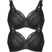 Anita Bügel-BH "2er Pack Bügel BH Selma", Damen, Gr. 75, Cup F, schwarz (schwarz schwarz), Spitze, Obermaterial: 84% Polyamid PA. 16% Elasthan EL., BHs Bügel-BH